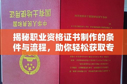 龙山揭秘职业资格证书制作的条件与流程，助你轻松获取专业认证