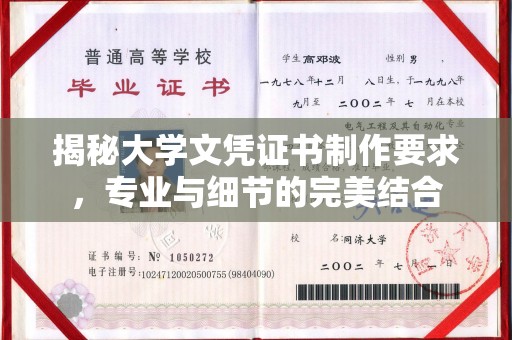 龙山揭秘大学文凭证书制作要求，专业与细节的完美结合